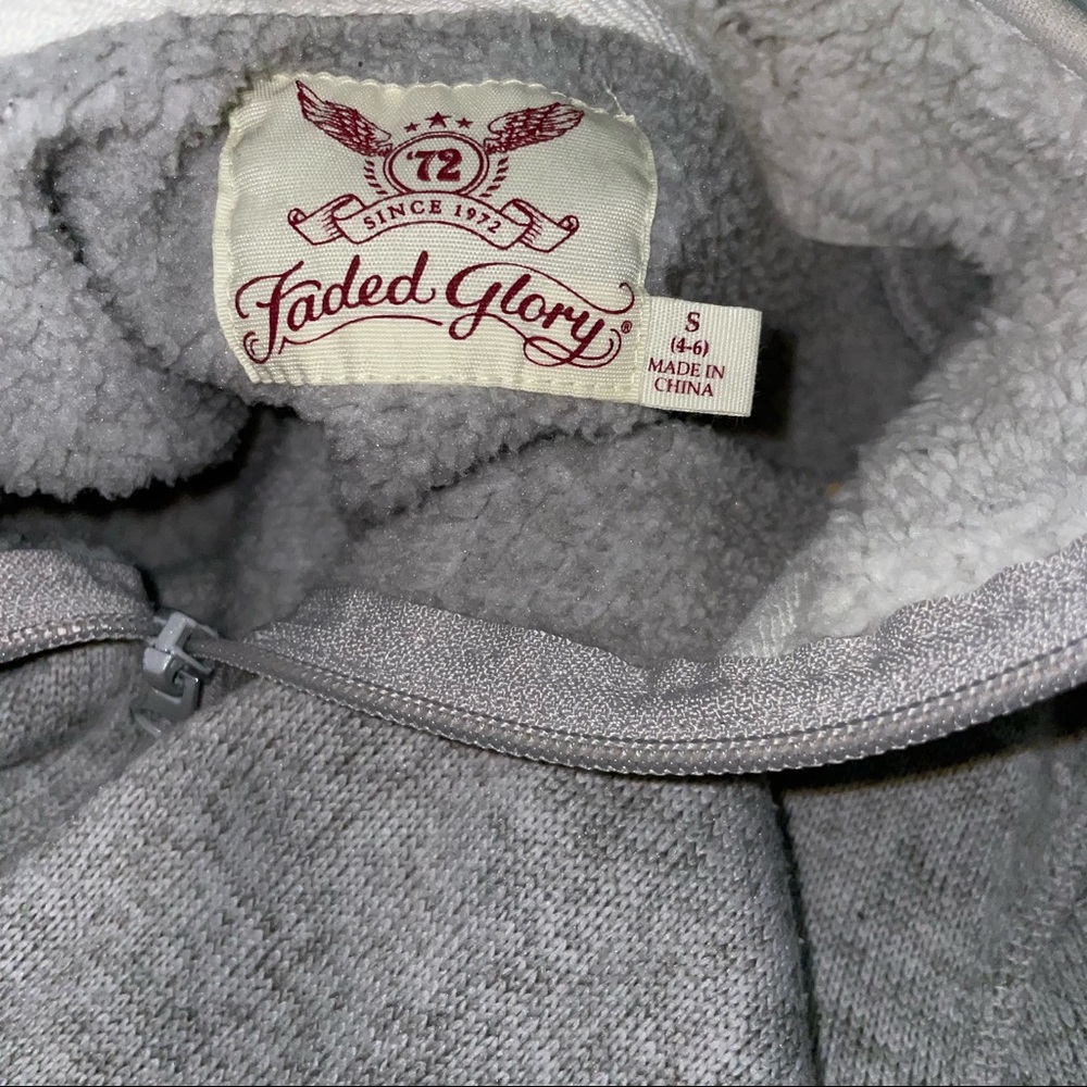 - Faded Glory jacket women’s size small 4/6 light heather gray zip fleece - Picture 6 of 10